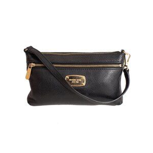 Michael Kors Wristlet Black Pebbled Leather JET SET Classic